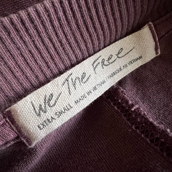 Free People We The Free Buffy Cropped Tee in Mulberry Plum Oversized Top Size XS - Picture 6 of 10